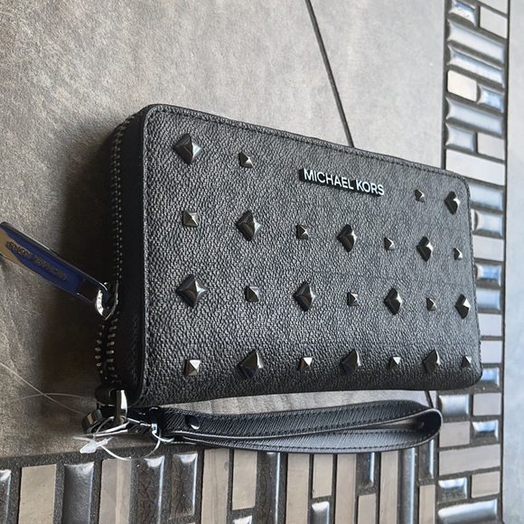 Michael Kors Jet Set Travel Large Flat Multifunctional Phone Case-Wristlet-Wallt - Picture 2 of 6